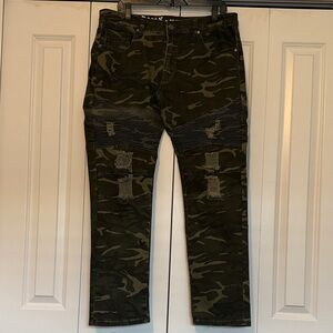 Camouflage Slim Straight Men's Jeans
